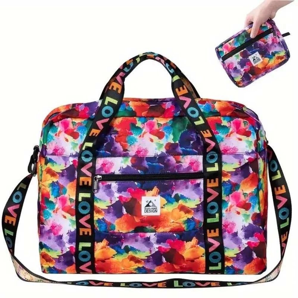Kastiny Design Travel Duffle Bag Foldable Weekender Carry On Gym Tote